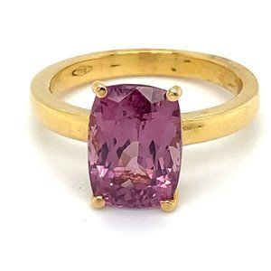 Lavender Spinel 4.40ct Solid 18K Yellow Gold Ring